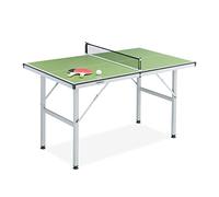 Relaxdays Table Tennis Table, Folding Midsize Table Tennis Table, Indoor, Takeaway, H x W x D: 71 x 76 x 125 cm, Green