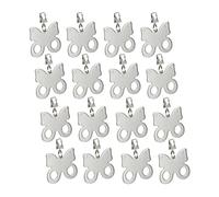 Relaxdays Tablecloth Weights, Set of 16, Butterfly Shape, Paperweight, Curtain Clip, Cinch Grip, Stainless Steel, Silver