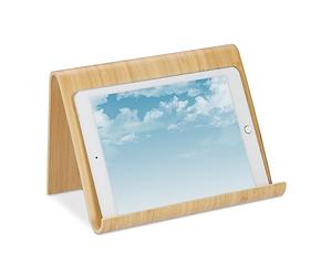 Relaxdays Tablet Stand, Reading Frame, Modern Design, Book and Device Holder, Cookbook, HWD: 17 x 26 x 15.5 cm, Natural