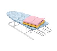 Relaxdays tabletop ironing board, 76 x 30.5 cm surface, blue/white
