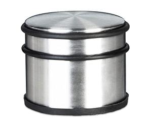 Relaxdays Tall Door Stop, Stainless Steel, Large, Rubber Protectors, Heavy Doorstop, Approx. 7.5 x 9.5 x 9.5 cm, Silver