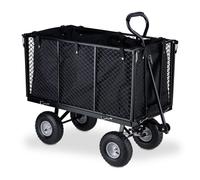 Relaxdays Tall Heavy-Duty Cart with Grey Rims