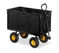 Relaxdays Tall Heavy-Duty Cart with Yellow Rims