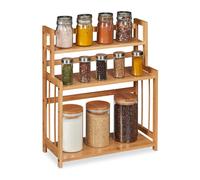 Relaxdays Tall Spice Rack Bamboo 3 Shelves