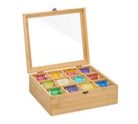 Relaxdays Tea Box with 12 Compartments