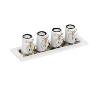 Relaxdays Tea Light Holder with Tray & Stones