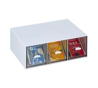 Relaxdays Tea Organiser with 3 compartments