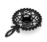 Relaxdays Pot Warmer for Tea & Coffee, 1 Tealight, Mug Tray, Candle Holder, Antique Design, Cast Iron, Black