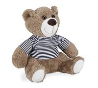 Relaxdays Teddy Bear Door Stop, Cute, for Floors, Heavy, Fabric Animal, Decor, HxWxD 21 x 22 x 15 cm, Light Brown
