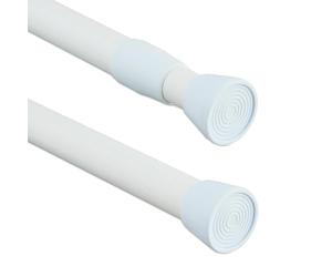 Relaxdays Telescopic Rod, 120-220 cm, for Shower Curtain, Gardrobe, Door Frame, Stainless Steel, Without Drilling, 2.5 x 220 x 2.5 cm