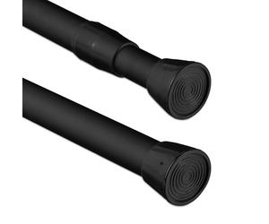 Relaxdays Telescopic Rod, Various Sizes, For Showers, Gardrobe, Door Frame, Stainless Steel, Without Drilling, Black