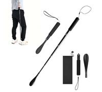 Relaxdays Telescopic Shoe Horn, 39-91 cm Long, Metal, Black