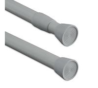 Relaxdays Tension Rod, Extendable Rail for Shower Curtain, Door Frame Pole, Grey, Stainless steel, 66-110 cm