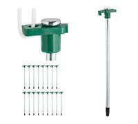 Relaxdays Tent Pegs Set of 18, Ground Anchor for Hard Soil, Camping, Stainless Steel, Hook, Set, 25cm, Dark Green, Steel