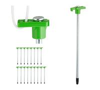 Relaxdays Tent Pegs Set of 18, Ground Anchor for Hard Soil, Camping, Stainless Steel, Hook, Set, 25cm, Light Green, Steel