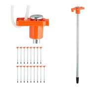 Relaxdays Tent Pegs Set of 18, Ground Anchor for Hard Soil, Camping, Stainless Steel, Hook, Set, 25cm, Orange, Steel