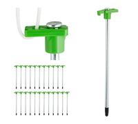 Relaxdays Tent Pegs Set of 24, Ground Anchor for Hard Soil, Camping, Stainless Steel, Hook, Set, 25cm, Light Green, Steel