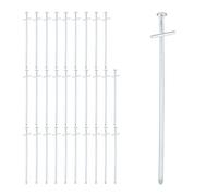 Relaxdays Tent Pegs Set of 30, Ground Anchor for Hard Soil, Camping, Stainless Steel Hooks, Metal, Durable, 23cm, Silver, Steel, 23 x 3.5 x 1 cm