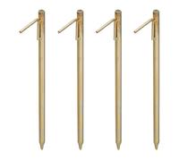 Relaxdays Tent Pegs Set of 4, Ground Anchor for Hard Soil, Camping, Galvanised Steel Hooks, Metal, Durable, 50cm, Gold, 50 x 9 x 2 cm