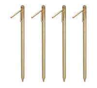 Relaxdays Tent Pegs Set of 4, Ground Anchor for Hard Soil, Camping, Galvanised Steel Hooks, Metal, Durable, 50cm, Gold, 50 x 9 x 2 cm