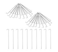 Relaxdays Tent Pegs Set of 50, Ground Anchor for Hard Soil, Camping, Stainless Steel Hooks, Metal, Durable, 22cm, Silver, Steel, 22 x 2 x 0.3 cm