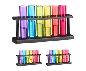 Relaxdays Test Tubes Shot Glasses Set of 18