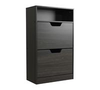 Relaxdays Tilt-out shoe cabinet with open shelf