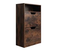 Relaxdays Tilt-out shoe cabinet with open shelf