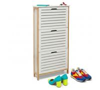 Relaxdays Tilting bamboo & MDF shoe cabinet
