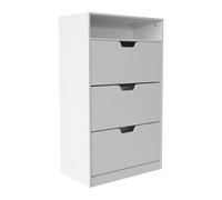 Relaxdays Tilting shoe cabinet with open shelf