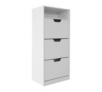 Relaxdays Tilting shoe cabinet with open shelf