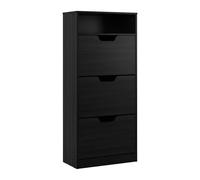 Relaxdays Tilting shoe cabinet with open shelf