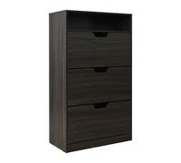 Relaxdays Tilting shoe cabinet with open shelf