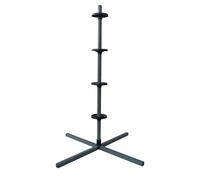 Relaxdays Tire Rack for 4 Rims, Steel, Max 120 kg, 131.5x66x66 cm, Grey