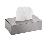 Relaxdays Tissue Box, Stainless Steel, for Home & Industry, Refillable, for Wall Mounting, Wet Tissue Dispenser, Silver