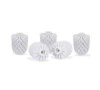 Relaxdays toilet brush head in a set of 5, loose toilet brushes 9.5 mm thread, replacement brush head diameter 9 x 7 cm, white