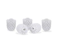 Relaxdays toilet brush head in a set of 5, loose toilet brushes 9.5 mm thread, replacement brush head diameter 9 x 7 cm, white