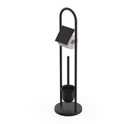 Relaxdays Toilet Brush Holder Stainless Steel H x D 79 x 22 cm Black