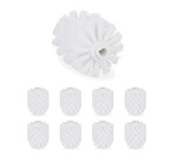 Relaxdays Toilet Brush Replacement Heads, Set Of 9, Pack Of WC Brushes, Plastic, 12 mm Thread, D: 7 cm, White