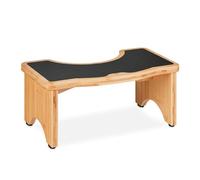 Relaxdays Toilet Footstool Bamboo, Stable Step Stool, HWD: 18.5 x 44.5 x 26 cm, Children's Bathroom Stand, Natural/Black