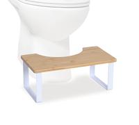 Relaxdays WC stool bamboo & metal