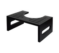Relaxdays Toilet Footstool, Squat Support for Adults, Bamboo, HWD: 18.5 x 43.5 x 28 cm, black
