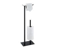 Relaxdays Toilet Paper Holder, Free-Standing, Stable, Spare Roll Storage for Bathroom, HWD: 62 x 20 x 13.5 cm, Black, Steel