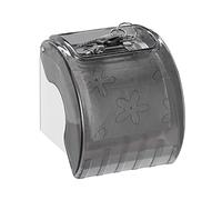 Relaxdays Toilet Paper Holder with Shelf & Cover, Plastic, HxWxD: 15 x 13.5 x 15 cm, Grey/White