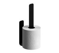 Relaxdays toilet roll holder, self-adhesive, holds 2 spare rolls, HWD: 22 x 3 x 6.5 cm, no drilling required, black