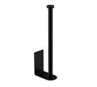 Relaxdays Toilet Holder, Self-adhesive, Holds 2 Spare Rolls, HxWxD: 26 x 4.5 x 8 cm, No-Drill Wall Storage, Black, Stainless steel