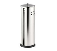 Relaxdays Toilet Roll Storage, 3 Rolls, HxD: 37 x 14.5 cm, Stainless Steel, Standing Reserve Holder, Silver