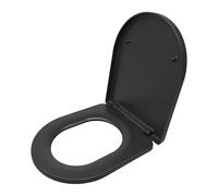 Relaxdays toilet seat with soft-close feature, quick release, 36 x 42 cm, duroplast, top mounting, D-shape, anthracite