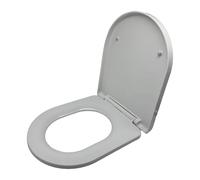 Relaxdays toilet seat with soft-close mechanism & quick release, 36 x 42 cm, duroplast, top mounting, D-shape, white