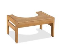 Relaxdays Toilet Stool Bamboo, HWD: 21 x 42 x 30 cm, as Children's Stand Step and for Healthy Squating Position, Natural